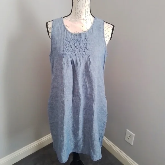 St. Tropez | Dresses | St Tropez West Chambray Blue Linen Shift Dress S |  Poshmark